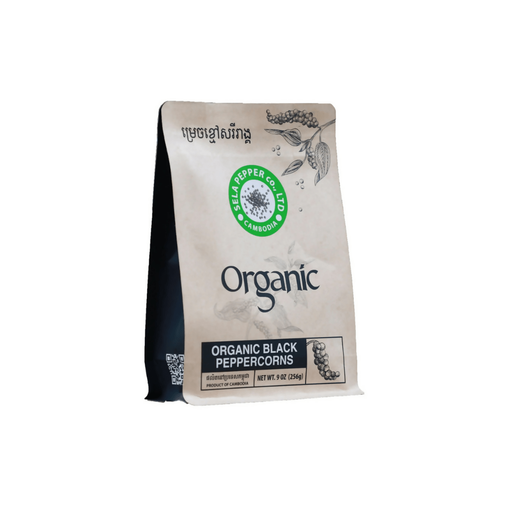 Organic Black Peppercorn in Paper Bag 256g - Healthy Food