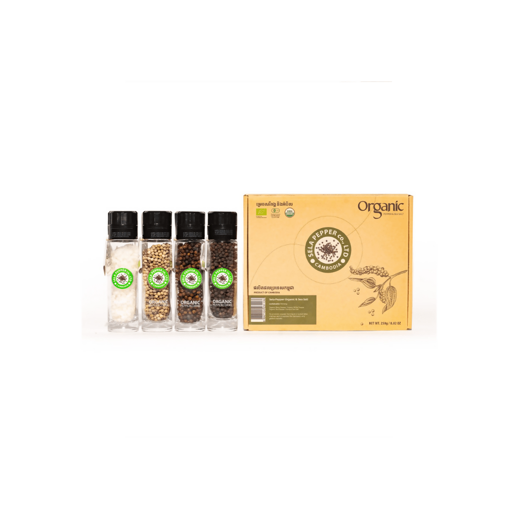 Premium Peppercorn & Sea Salt Gift Set – Glass Jars with Bamboo Lids main image 0