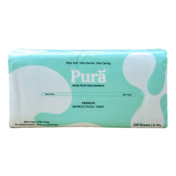 ក្រដាស់ស្ងួត Pura Bamboo Facial Tissue White - កន្សែងសើម ក្រដាសស្ងួត និងសំឡីត្បាលត្រចៀក (Wet Wipes, Dry Paper & Earwax)