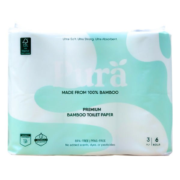 ក្រដាស់ស្ងួត Pura Bamboo Kitchen Paper 6pack - កន្សែងសើម ក្រដាសស្ងួត និងសំឡីត្បាលត្រចៀក (Wet Wipes, Dry Paper & Earwax)