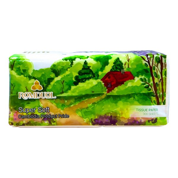 ក្រដាស់ស្ងួត Romduol Tissue Paper 300Sheets - កន្សែងសើម ក្រដាសស្ងួត និងសំឡីត្បាលត្រចៀក (Wet Wipes, Dry Paper & Earwax)