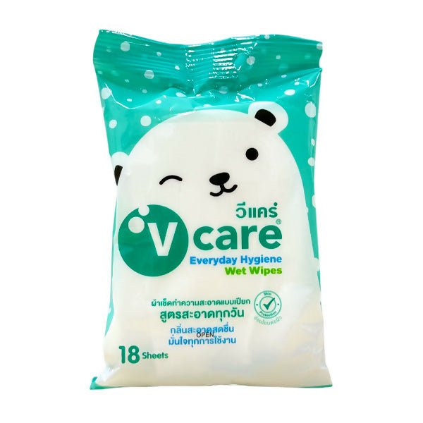 ក្រដាស់សើម V - care Hygiene Wipes 18Sheets - កន្សែងសើម ក្រដាសស្ងួត និងសំឡីត្បាលត្រចៀក (Wet Wipes, Dry Paper & Earwax)