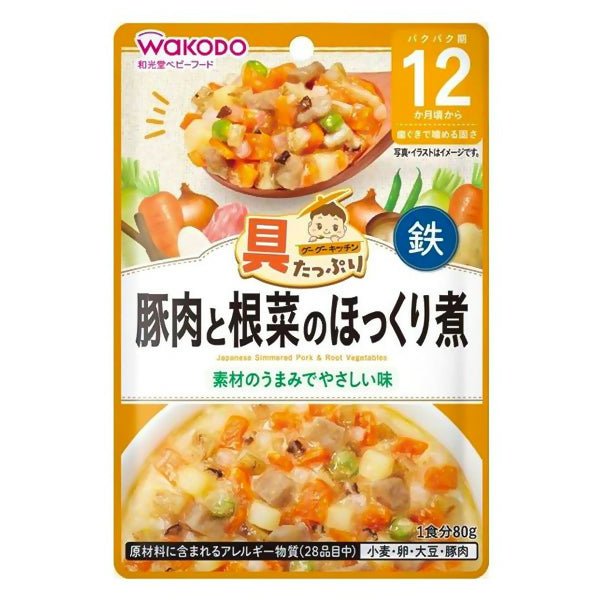 បបរក្មេង Wakodo Porridge Japanese Simmered Pork & Root Vegetable 12m+ - អាហារក្មេង (Baby Food)