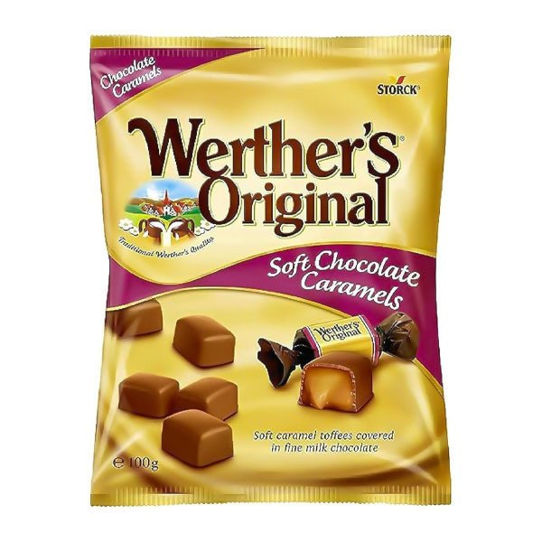 ស្ករគ្រាប់ Werther's Original Soft Chocolate Caramels 100g - ស្ករគ្រាប់ & នំ (Candy & Cake)