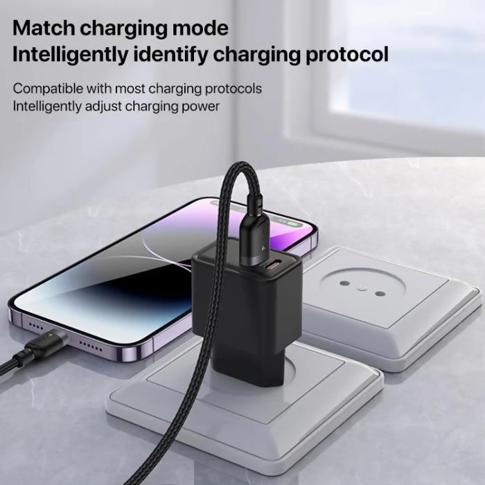 Yesido CA132L 12W 2.4A USB to 8 Pin Charging Data Cable, Length:1.2m - Charging Cable & Lightning Data