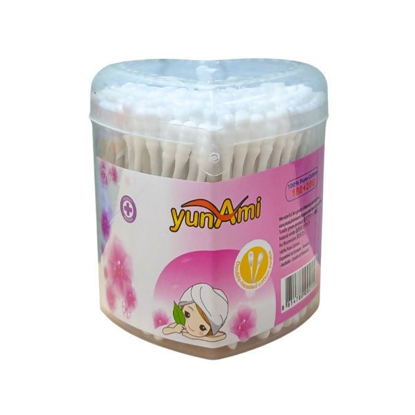 សំឡីត្បាលត្រចៀក Yunami 200U Cotton Swab កង្វាប្រអប់បេះដូង - កន្សែងសើម ក្រដាសស្ងួត និងសំឡីត្បាលត្រចៀក (Wet Wipes, Dry Paper & Earwax)