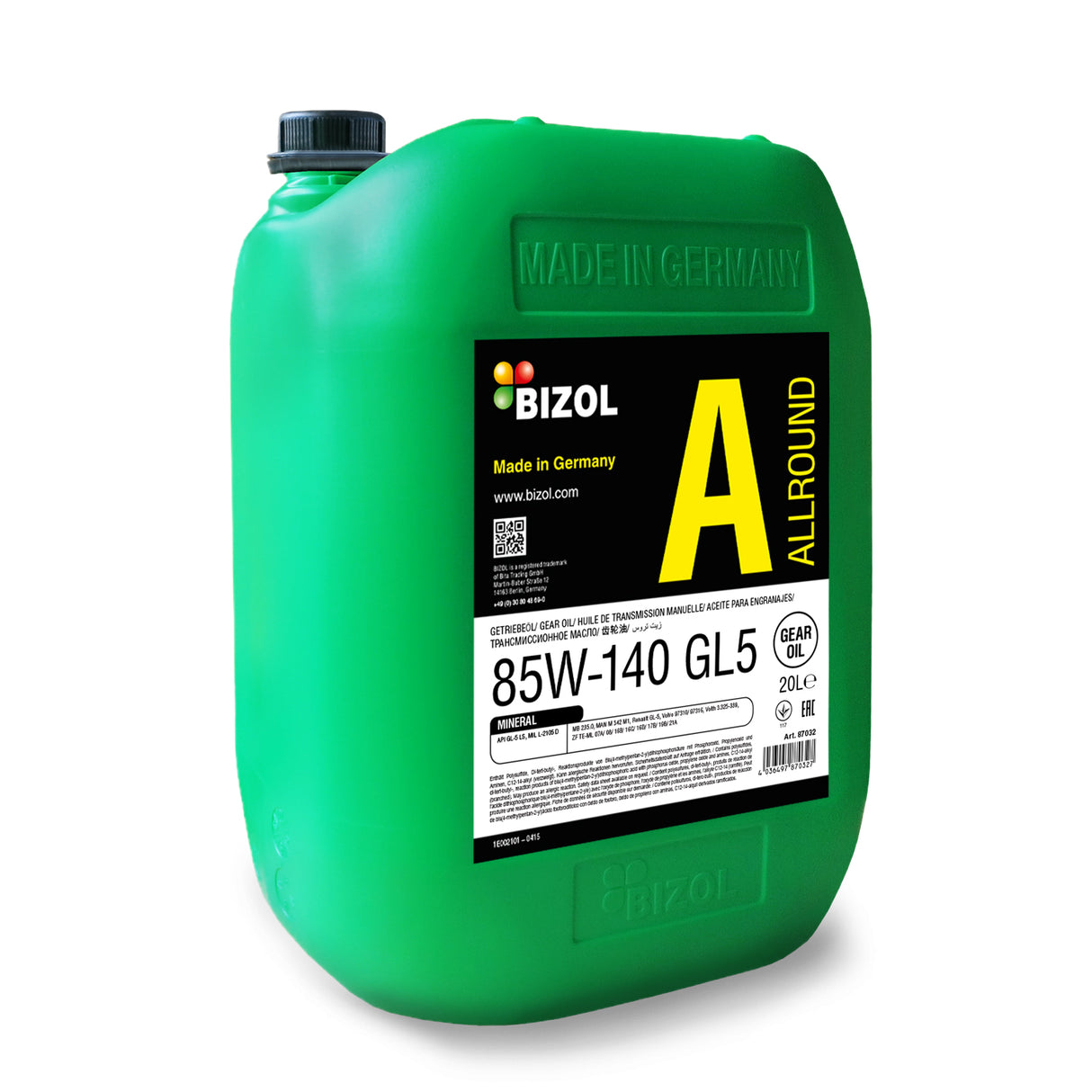 ប្រេងប៉ុង BIZOL Allround Gear Oil GL5 85W-140 20L (ប្រេងប៉ុង) -