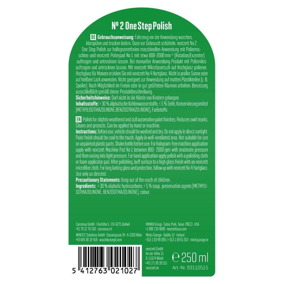 ថ្នាំប៉ូលា Nextzett No. 2 One Step Polish (N2)