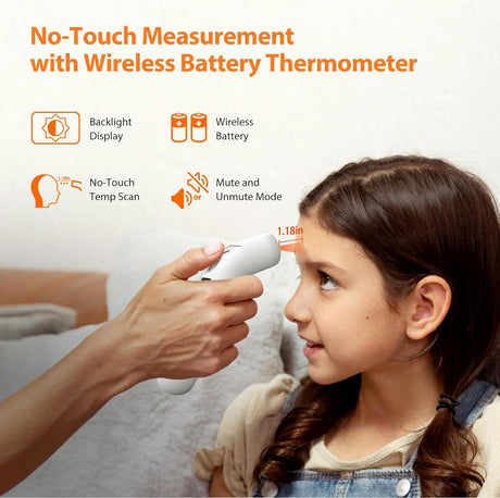 iHealth Digital Thermometer for Adults and Kids - Infrared Forehead Thermometer with Color Fever Indicator - Touchless, Fast, Accurate Results in 1 Second - Silent Mode, Easy-to-use for Home - PT2L - Personal Care