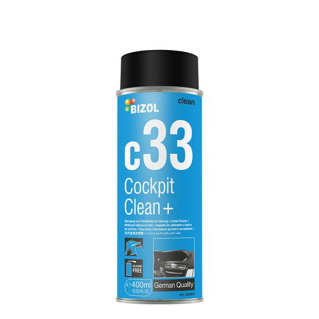 ស្ព្រៃយ៏ថែទាំរថយន្ត BIZOL Cockpit Clean+ c33 ការពារនិងសំអាតលើផ្ទៃតាប្លូនិងប្លាស្ទិកខាងក្នុងរថយន្ត - Technical Spray