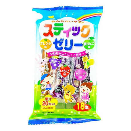 ចាហ៊ួយក្មេង 2y+ Ribon Jelly Sticks 18pcs - នំកូនក្មេង (Baby Cakes)