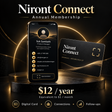 Niront Connect annual membership with a digital business card, contact management, and follow-up features for $12 per year