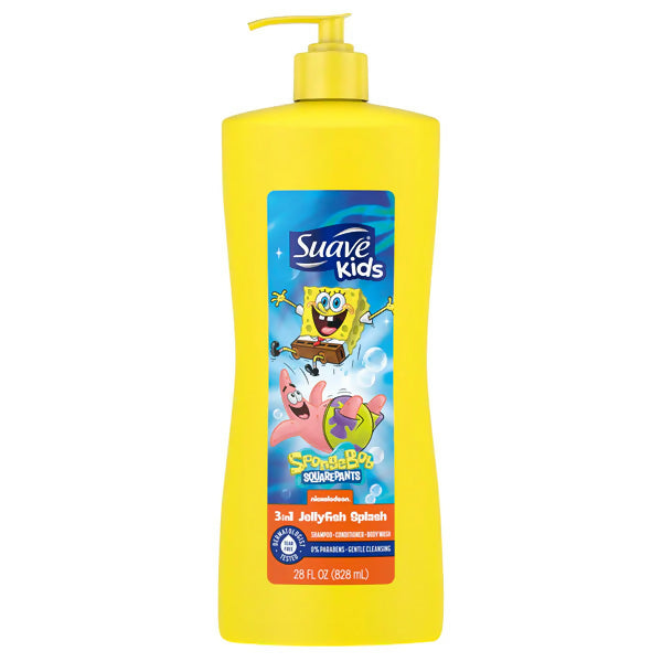 សាប៊ូក្មេង Suavekids Water Spongebob 3in1 Jellyfrsh Splash 828ml