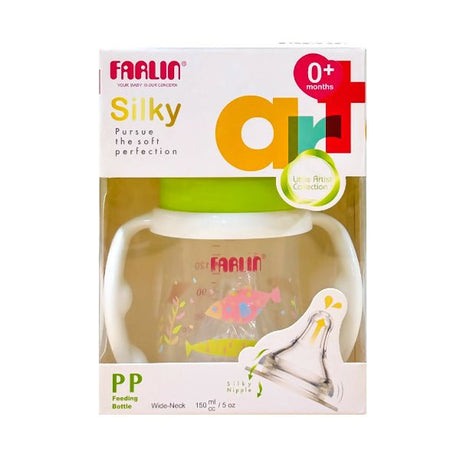 ដបមានដៃ AB42017(M) Silky Wide Neck Feeding Bottle 150ml - ដបដោះគោ ដបទឹក & ក្បាលប្តូរ (Milk Bottle Water Bottle & Changing Pads)