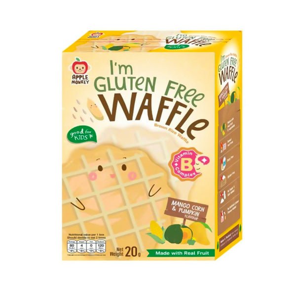 នំក្មេង Apple Monkey I'm Gluten Free Waffle Mango Corn & Pumpkin 8m+ 20g - នំកូនក្មេង (Baby Cakes)