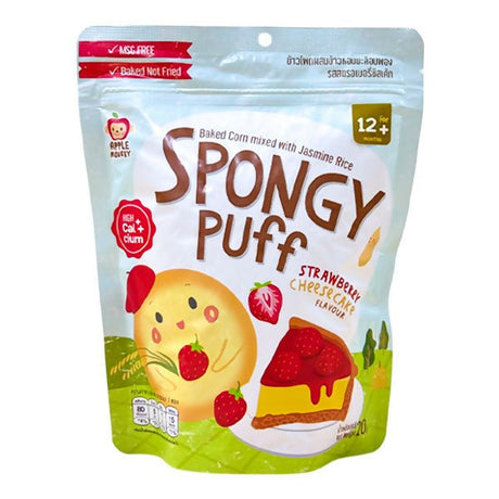 នំក្មេង Apple Monkey Spongy Puff Strawberry Cheese Cake 20g (12m+) - នំកូនក្មេង (Baby Cakes)