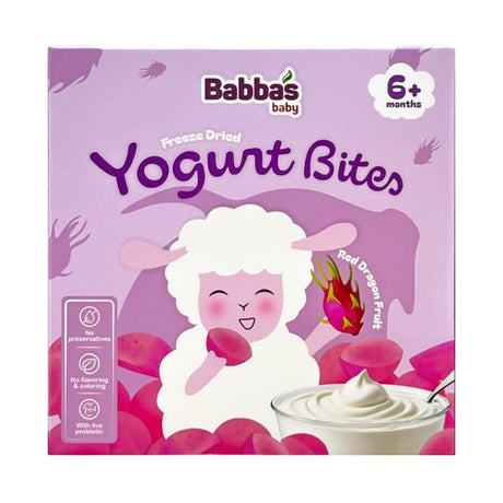នំក្មេង Babbas Freeze Dried Yogurt Red Dragon Fruit 6+months - នំកូនក្មេង (Baby Cakes)