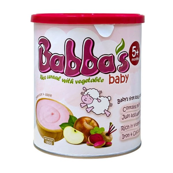 បបរក្មេង Babbas Rice Cereal Beetroot & Apple 5+months - ម្សៅបបរ (Porridge Powder)