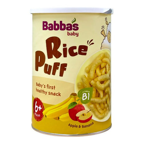 នំក្មេង Babbas Rice Puff Apple & Banana 6+months - នំកូនក្មេង (Baby Cakes)