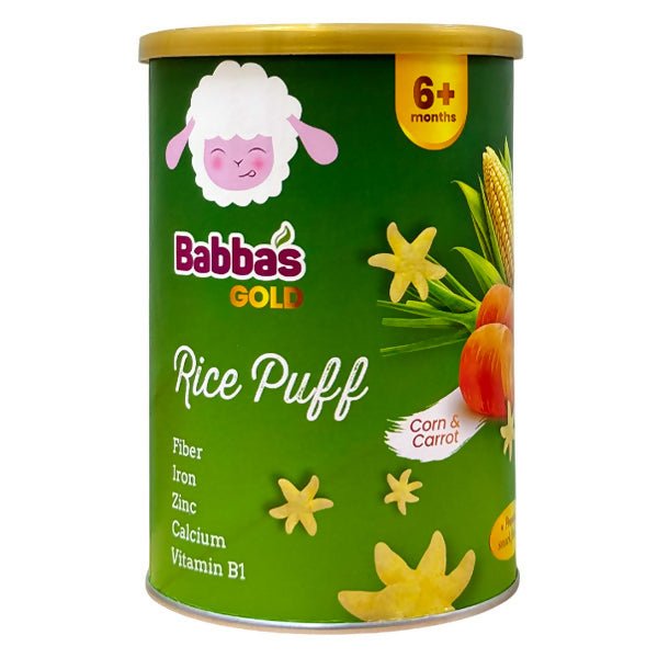 នំក្មេង Babbas Rice Puff Corn & Carrot 6+months - នំកូនក្មេង (Baby Cakes)