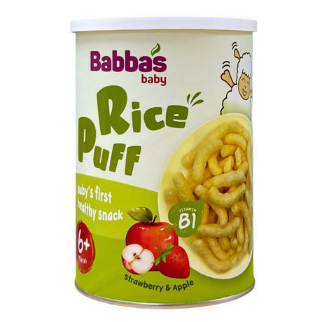 នំក្មេង Babbas Rice Puff Strawberry & Apple 6+months - នំកូនក្មេង (Baby Cakes)