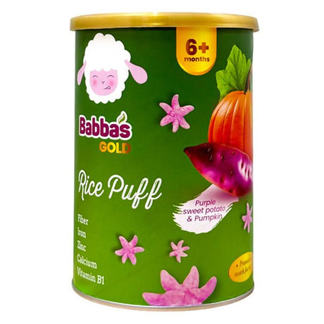 នំក្មេង Babbas Rice Puff Sweet Potato & Pumkin 6+months - នំកូនក្មេង (Baby Cakes)