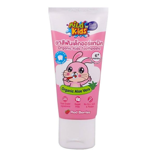 ថ្នាំដុសធ្មេញក្មេង Babimild 6m+ Kids 40g Organic Kids Toothpaste - ថ្នាំដុសធ្មេញកូនក្មេង មនុស្សធំ និងច្រាសដុសធ្មេញ (Baby Toothpaste, Adult Toothbrushes & Toothbrushes)