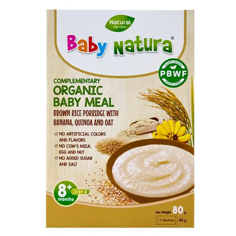 បបរម្សៅ Baby Natura Banana Quinoa & Oat Brown Rice Porridge 80g - ម្សៅបបរ (Porridge Powder)