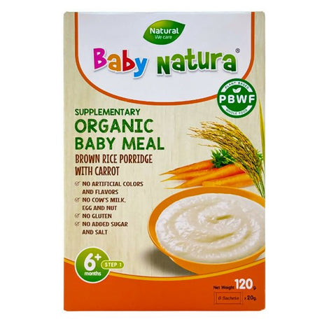 បបរម្សៅ Baby Natura Carrot Baby Brown Rice 120g - ម្សៅបបរ (Porridge Powder)