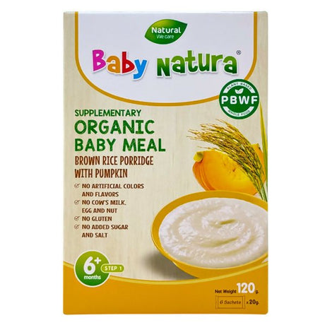 បបរម្សៅ Baby Natura Pumpkin Baby Brown Rice Porridge 120g - ម្សៅបបរ (Porridge Powder)