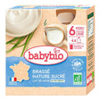 យ៉ាអ៊ួរក្មេង Babybio Cow's Milk Plain 4x85g - អាហារក្មេង (Baby Food)