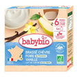យ៉ាអ៊ួរក្មេង Babybio Goat's Stirred Milk Pear Vanilla 4x85g - អាហារក្មេង (Baby Food)
