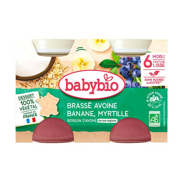 យ៉ាអ៊ួក្មេង Babybio Oat Yoghurt Banana Blueberry 2*130g - ទឹកផ្លែឈើ & អាហារក្មេង (Fruit juice & baby food)