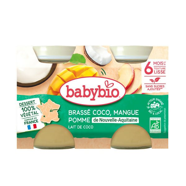 យ៉ាអ៊ួក្មេង Babybio Yoghurt Coconut Mango Pineapple Rice 2x130g - អាហារក្មេង (Baby Food)