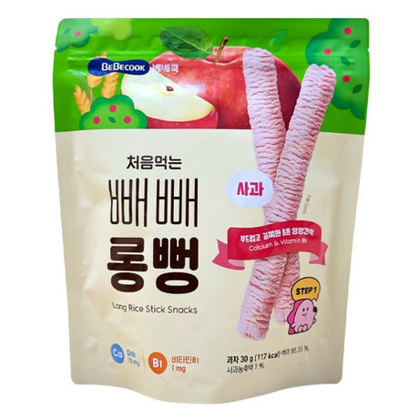 នំក្មេង BeBeCook My First Jumbo Brown Rice Sticks Apple 30g - នំកូនក្មេង (Baby Cakes)