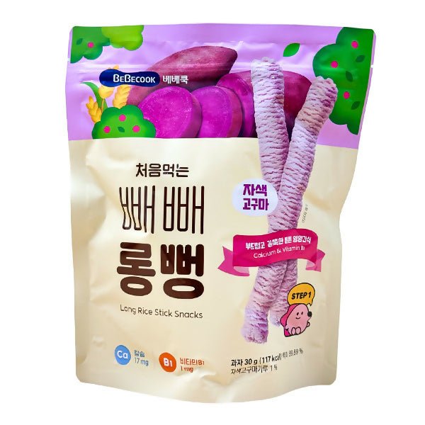 នំក្មេង BeBeCook My First Jumbo Brown Rice Sticks Sweet Potato 30g - នំកូនក្មេង (Baby Cakes)