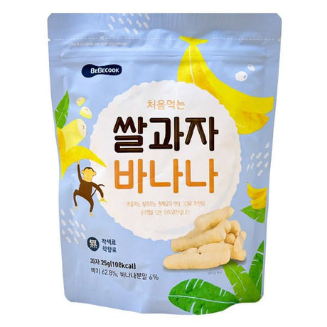 នំក្មេង BeBeCook Rice Crackers + Banana 25g - នំកូនក្មេង (Baby Cakes)