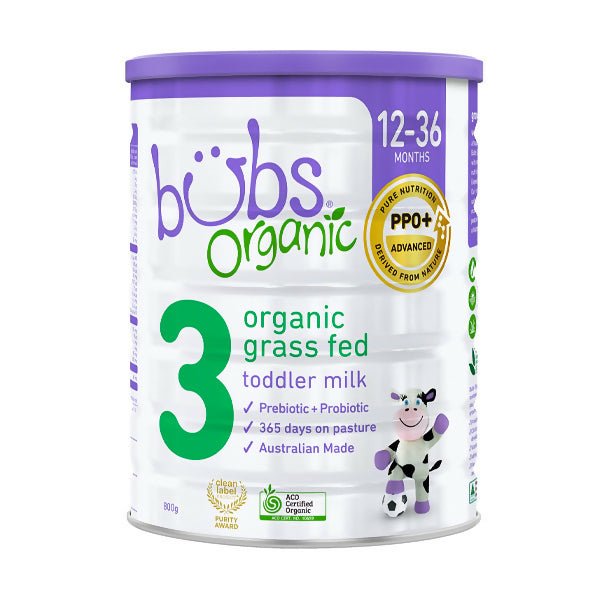 ម្សៅទឹកដោះគោ bÜbs® Organic 3 (800g) Grass Fed Australian Milk 12 - 36m - ម្ស៉ៅទឹកដោះគោ & ទឹកដោះគោទឹក (Milk Powder & Milk)