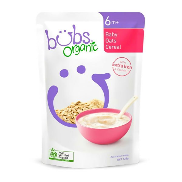 បបរម្សៅក្មេង Bubs Organic Baby Oats Cereal 125g - ម្សៅបបរ (Porridge Powder)