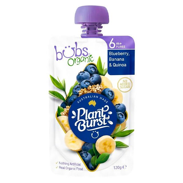 អាហារក្មេង Bubs Organic Blueberry Banana & Quinoa 120g - អាហារក្មេង (Baby Food)