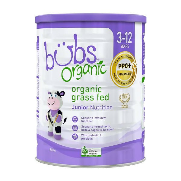 ម្សៅទឹកដោះគោ bÜbs® Organic Junior (800g) Grass Fed Australian Milk 3y - 12y - ម្ស៉ៅទឹកដោះគោ & ទឹកដោះគោទឹក (Milk Powder & Milk)