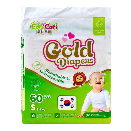 ខោទឹកនោម Cori Cori Gold Diapers S 3 - 7kg 60pcs - ខោទឹកនោម (Diapers)