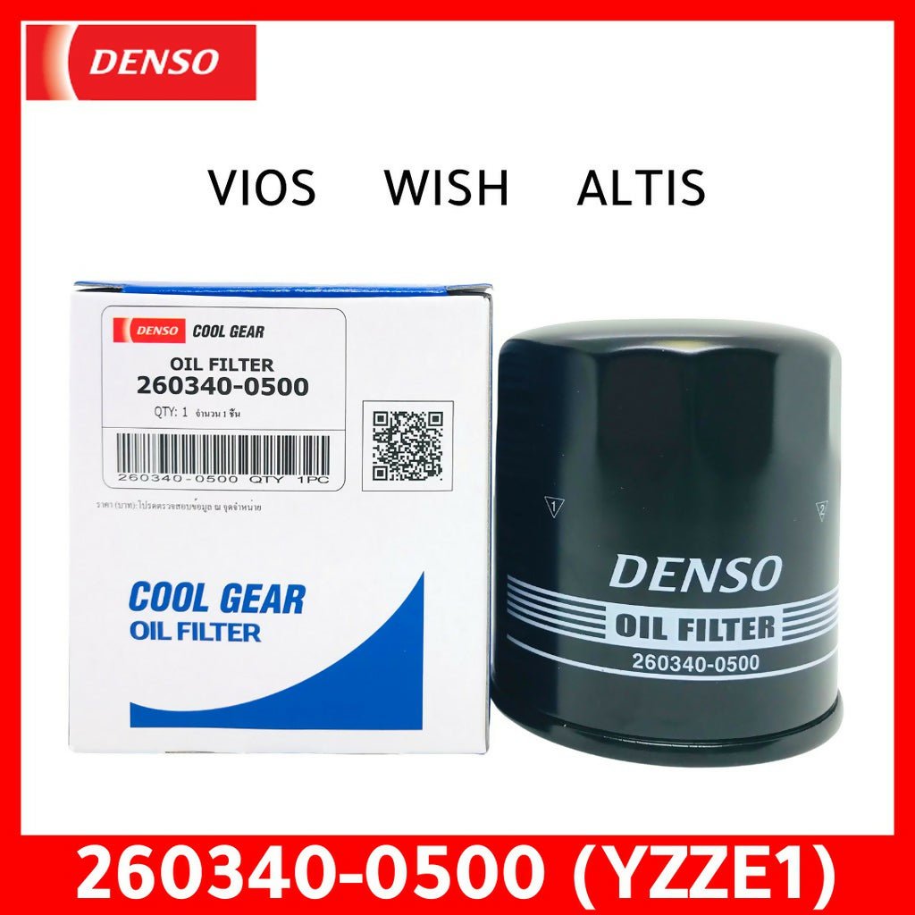 DENSO 260340 - 0500 (90915 - YZZE1) Oil Filter For Toyota Corolla 1.6/1.8L, Prius 1.5L, Scion XA, Yaris, Vios NCP42 NCP93 NCP150 / Wish ZNE10 / - Car Maintenance