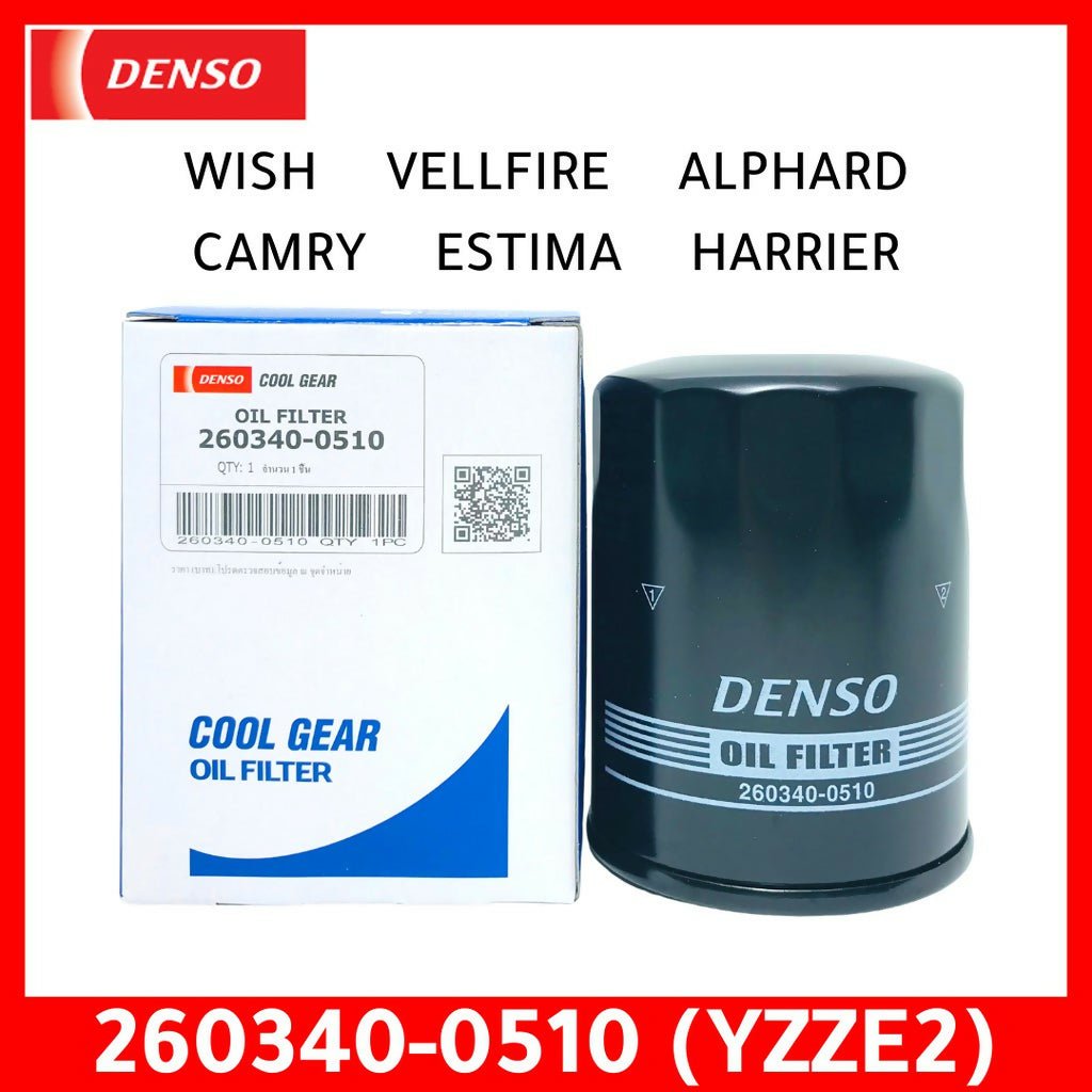 DENSO 260340 - 0510 (90915 - YZZE2) Oil Filter For TOYOTA Wish / Vellfire Alphard / Camry ACV30 - Automotive Parts