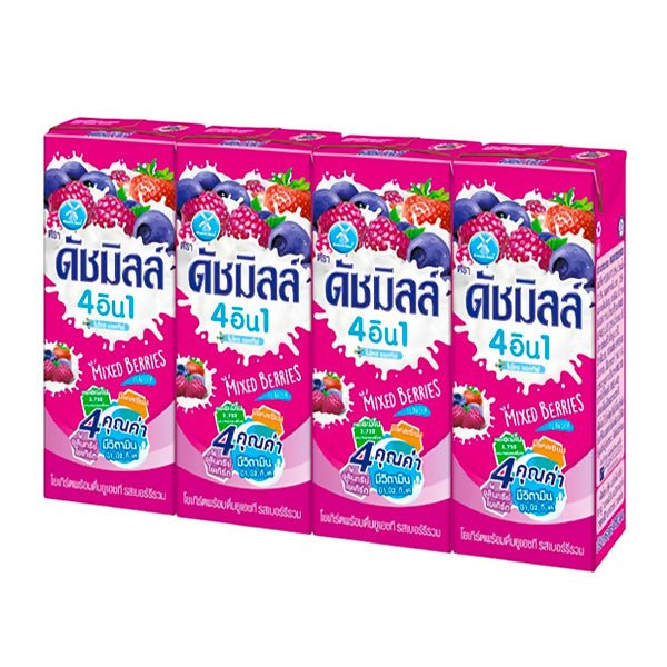 ទឹកដោះគោជូរ DutchMill 4 Mixed Berries 4x180ml - ម្ស៉ៅទឹកដោះគោ & ទឹកដោះគោទឹក (Milk Powder & Milk)