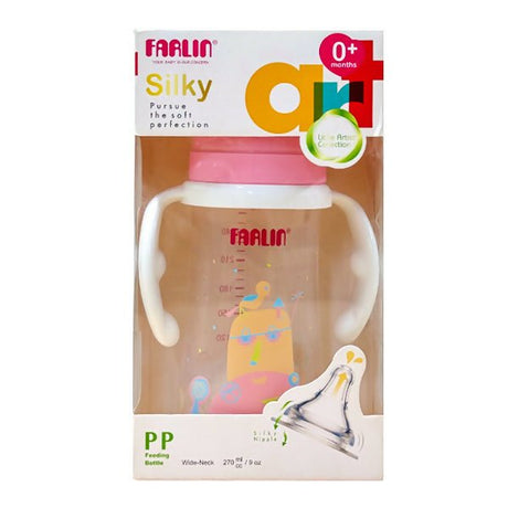 ដបមានដៃ Farlin AB42018(G) Silky Wide Neck Feeding Bottle 270ml - ដបដោះគោ ដបទឹក & ក្បាលប្តូរ (Milk Bottle Water Bottle & Changing Pads)