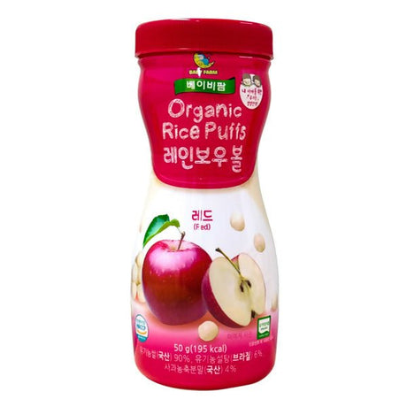 នំក្មេង Farm To Family Org Rice Puff Apple Flavor 6m+ - នំកូនក្មេង (Baby Cakes)