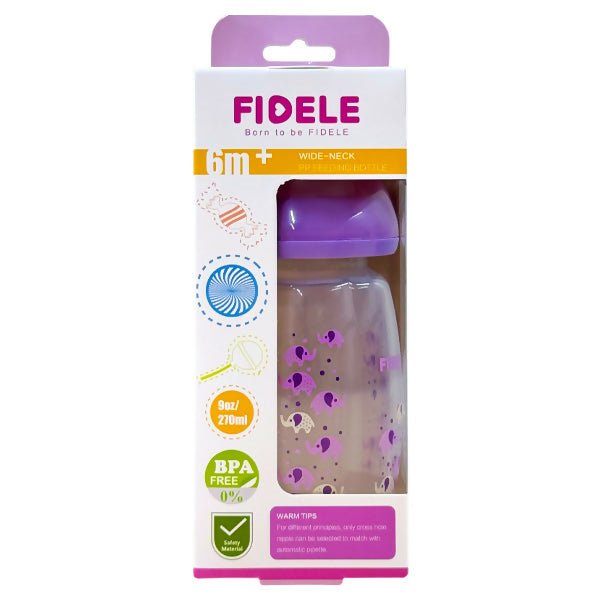ដបកធំ Fidele 9oz Feeding Bottle - ដបដោះគោ ដបទឹក & ក្បាលប្តូរ (Milk Bottle Water Bottle & Changing Pads)