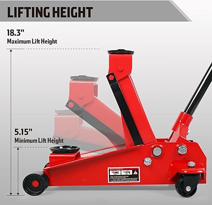 Floor Jack 3 Ton Capacity Fast Lift Service Jack Steel Heavy Duty Hydraulic Car Jack - Tools