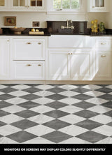 FloorPops x Chris Loves Julia 12 - in by 12 - in Bonneville Grey & White Marble Peel & Stick Floor Tiles - New Constructions